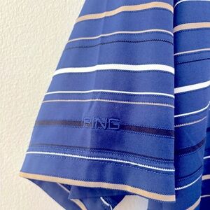 PING Polo Golf Shirt Blue Striped size XL